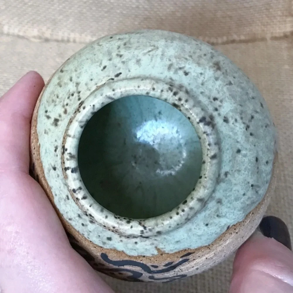 Miniature Earthy Pottery Vase 3 Inches Boho Cottage Goblin Core Rustic Botanical
